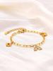 Paperclip Chain Charm Bracelet Gold Plated Stainless Steel Sun Rainbow Butterfly Adjustable Women Jewelry