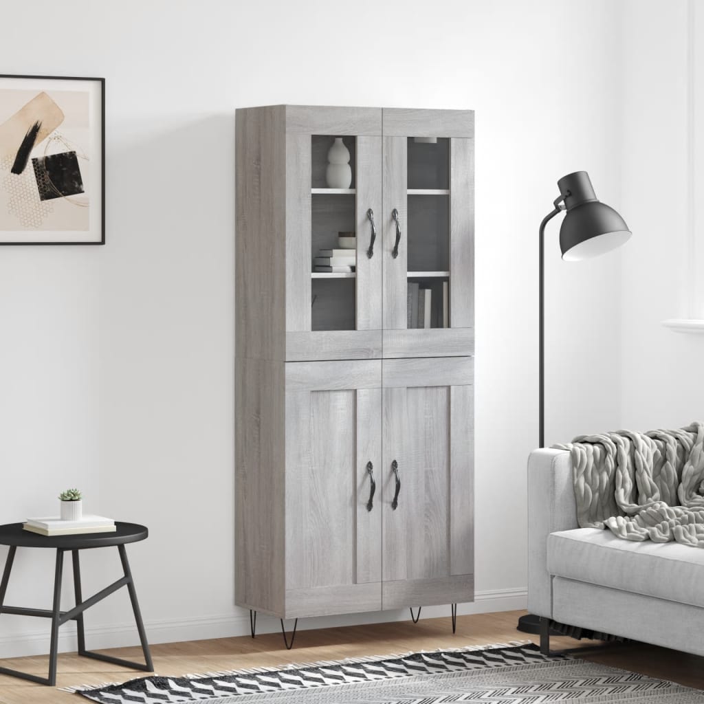 Highboard Gray Sonoma 69.5 x 34 x 180 cm Particleboard