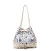 Printed Simple Niche Bucket Bag Summer Popular Shoulder Bag Plaid Commuter Backpack Tide