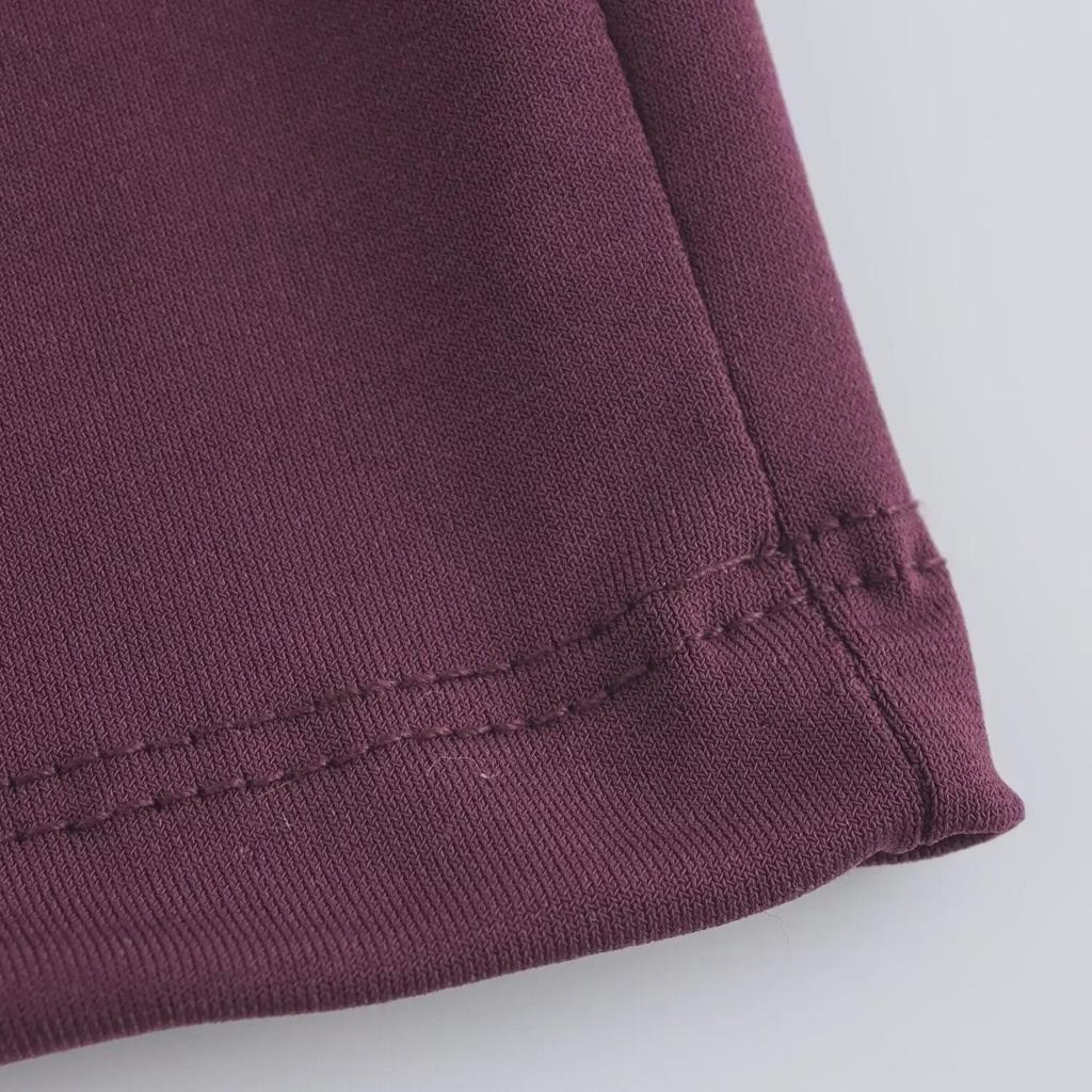 European & American Style Pleated Long Sleeve Slim Dress with Stand-Up Collar for Autumn & Winter - Women's Collection.