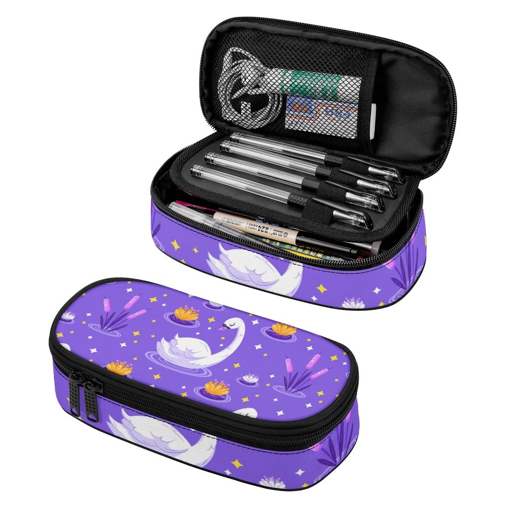 Pen Case Neat Design 300D Polyester Smooth Zipper with Mesh Storage Layer Removable Divider and Pen Holders for Boys Girls