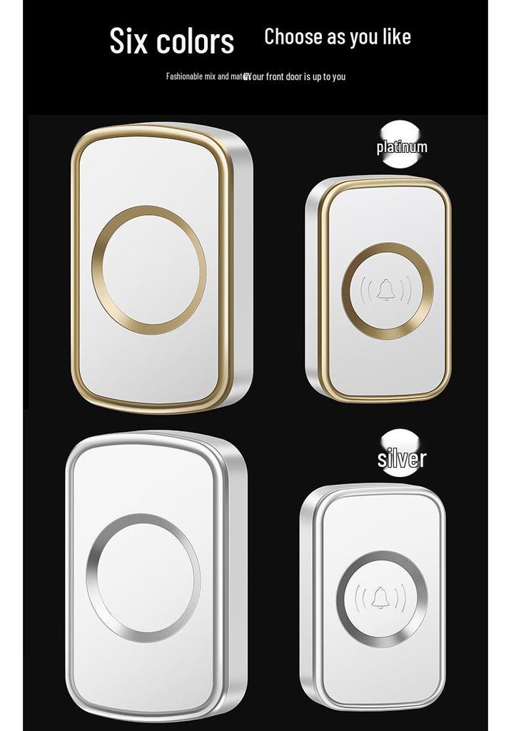 Battery and DC Powered Wireless Doorbell with Plug-in Free Call Button for Home Use