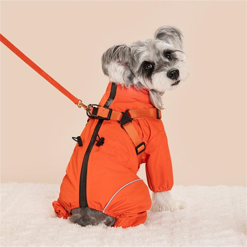 Regulable Dog Rain Jackets Snowproof Windproof Clothes Removable Dog Raincoats for Comfortable Dry Walks