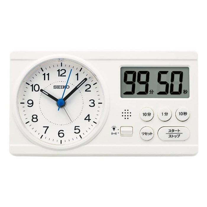 Seiko Clock Alarm Clock Study Time White BC418W
