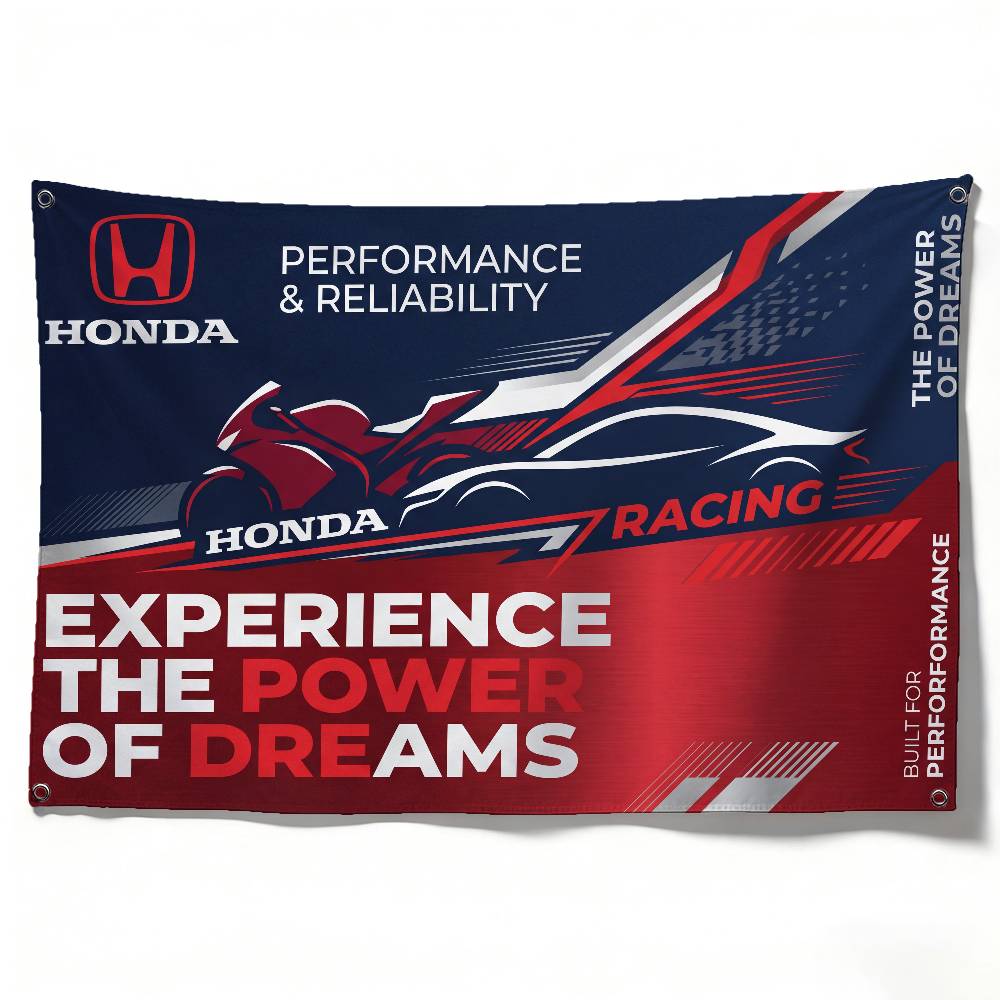 BWG5  FOR HONDA RACING Decorative Flag High Quality Polyester Fade Resistant Machine Washable Indoor Outdoor Hanging Banner