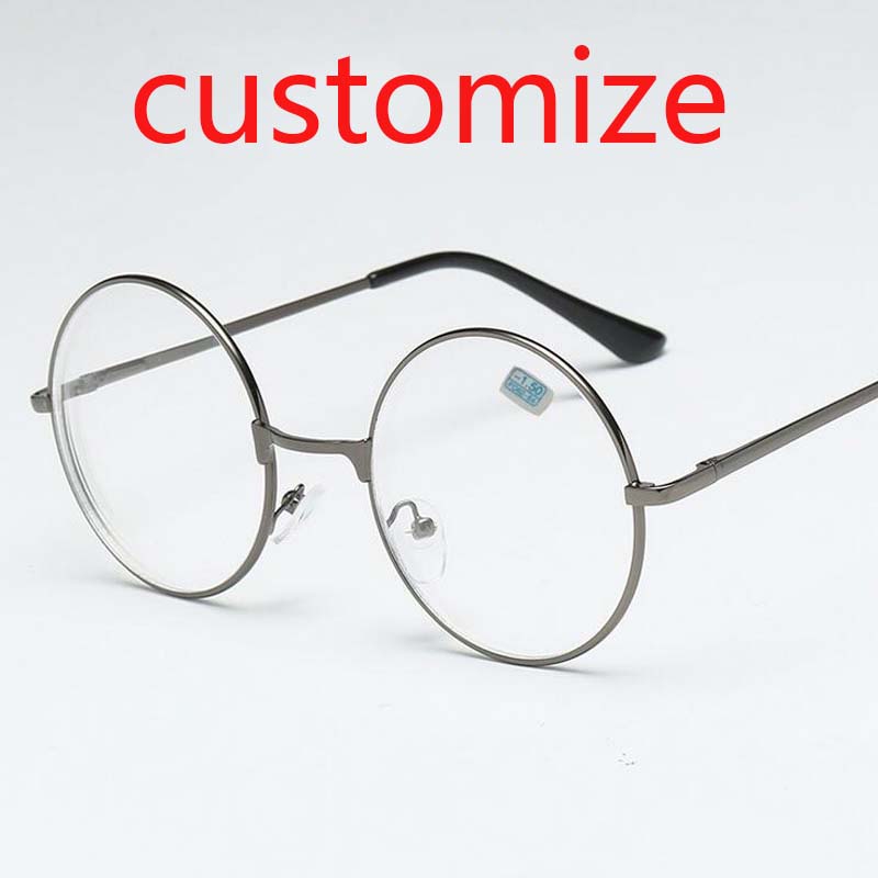Round Glasses Woman Men Glasses Retro Myopia Optical Metal Frames Clear Lens Black Silver Gold Eyeglasses -1.0 -1.5 -2.0 To -4.0
