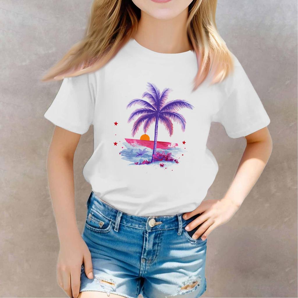 Kleinkind Mädchen Jungen T-Shirts Kinder Top Jungen und Mädchen Bedrucktes Kurzarm T-Shirt