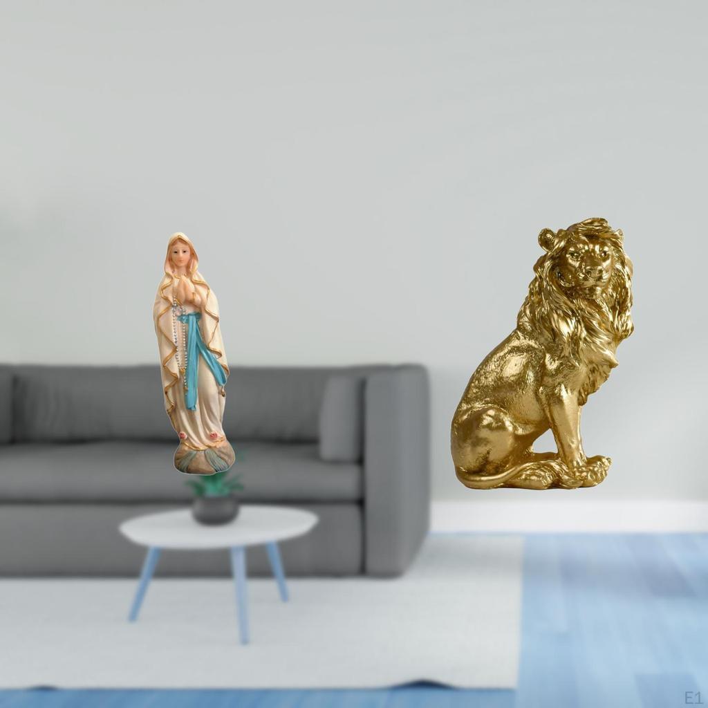Blessed Mary Modern Sculpture Decorative Resin Figurine Miniature Desk Ornament for Office Car