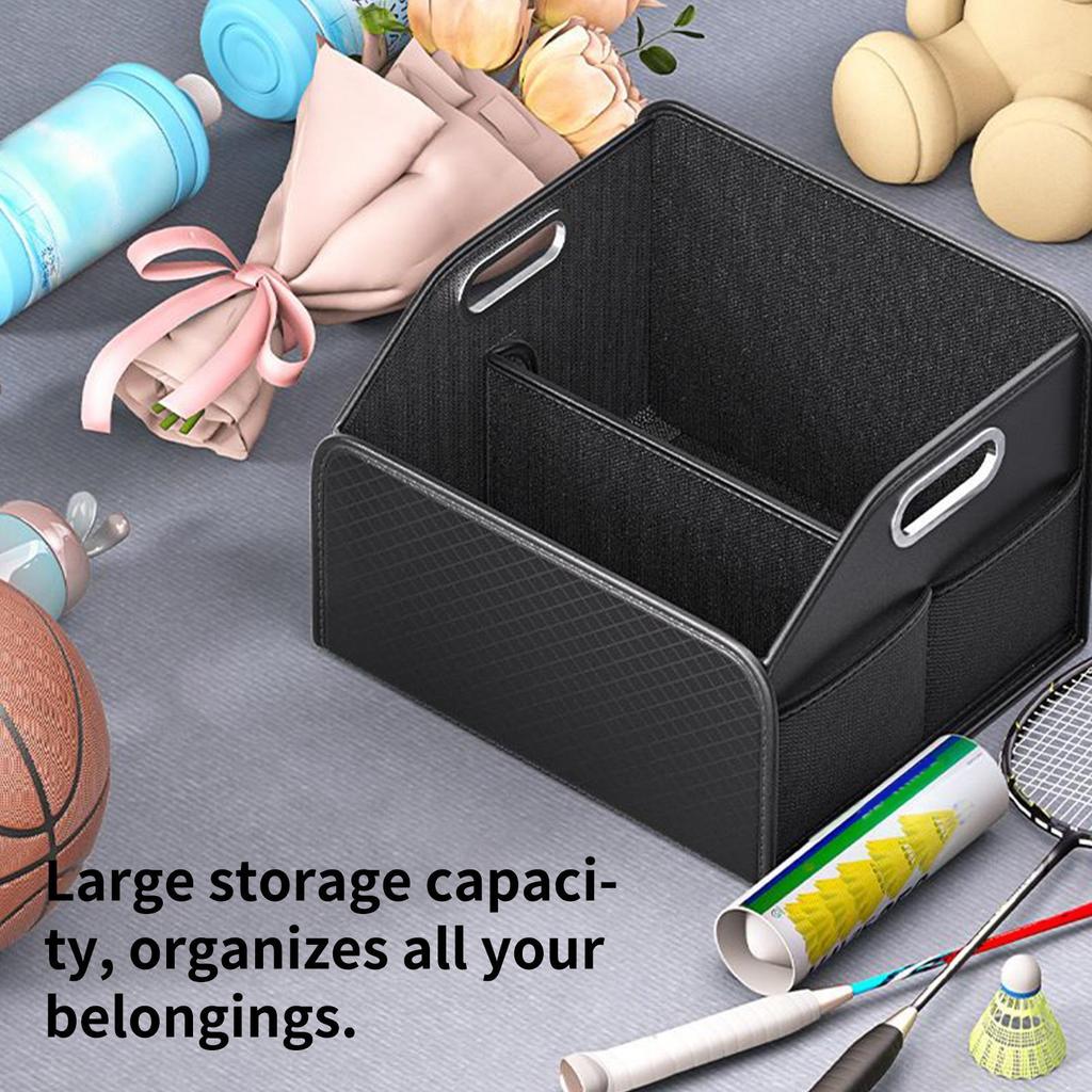 Trunk Organizer Large Capacity Multi-Compartment Box Large Trunk Organizer Car Storage Box For SUV RV Sedan Automotive Vehicle