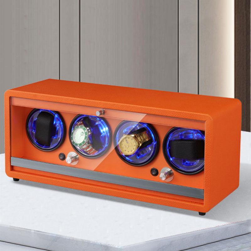 4 Slot Watch Winders Automatic Winding Watch Box Mechanical Wrist Watches Rotator Winding Device Leather Watches Winder