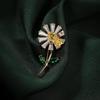 Bo Xin Yun Luxury Cubic Zirconia Daisy Brooch - Trendy, Versatile Lapel Pin for Women's Clothing