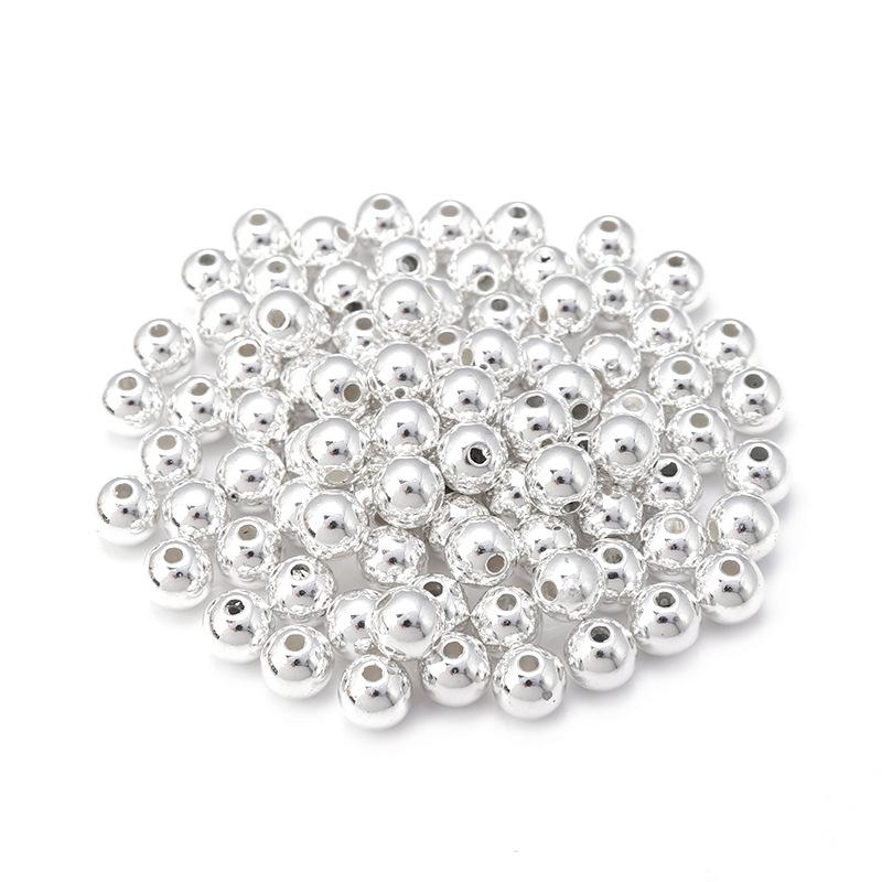 Echte 925 Silber Runde Perlen Abstandshalter Perlen Schmuckherstellung Lose Perlen Fundstück für DIY Armband Halskette Zubehör