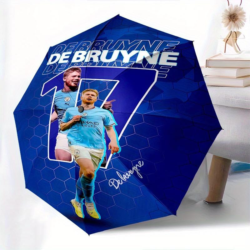 Football Player, Number 17 Automatic Opening and Closing Umbrella, Compact Travel Umbrella, Lightweight and Portable, Suitable for Beach Com