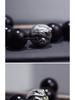 Silver Retro Snake Bead Bracelet with Vajra, Moon, Monkey Head, Round Beads for Men's Handmade Accessories