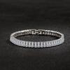 925 Sterling Silver  Elegant 18CM  Zircon Crystal Bracelet for Women Engagement Wedding Gift