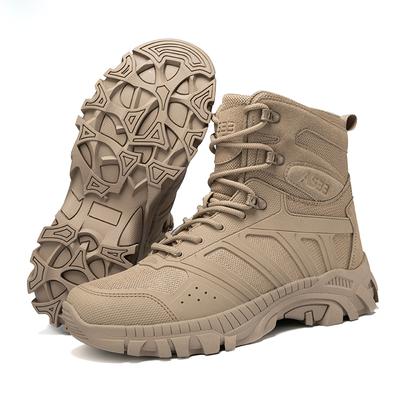 Hot Selling Men's Outdoor Tactical Boots Mens Hiking Shoe Non-Slip Desert Field Training Combat Training Hiking Shoe Solid Color