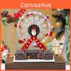Claus Santa Themed Luminous Ferris Wheel Music Box For Decoration Christmas