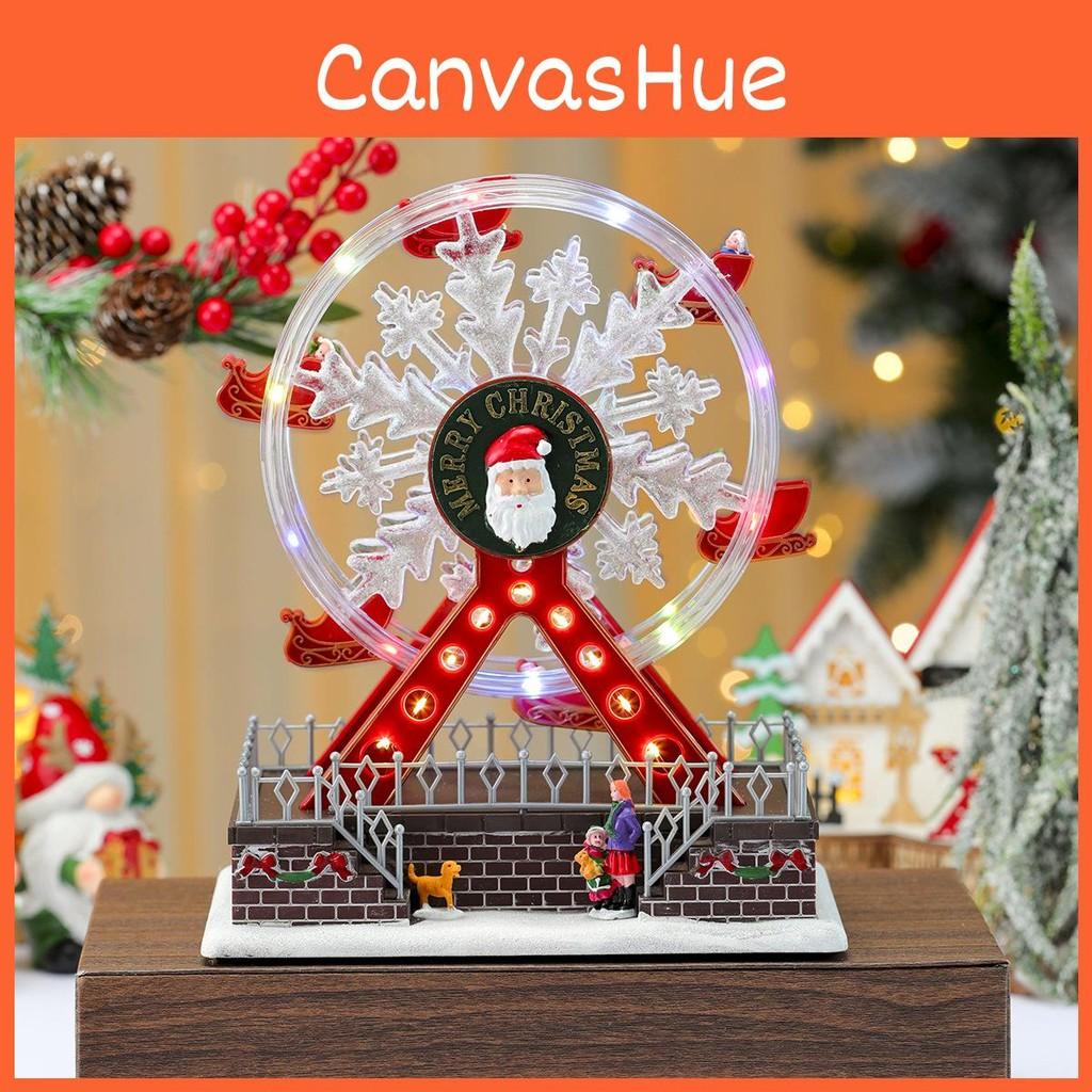 Claus Santa Themed Luminous Ferris Wheel Music Box For Decoration Christmas