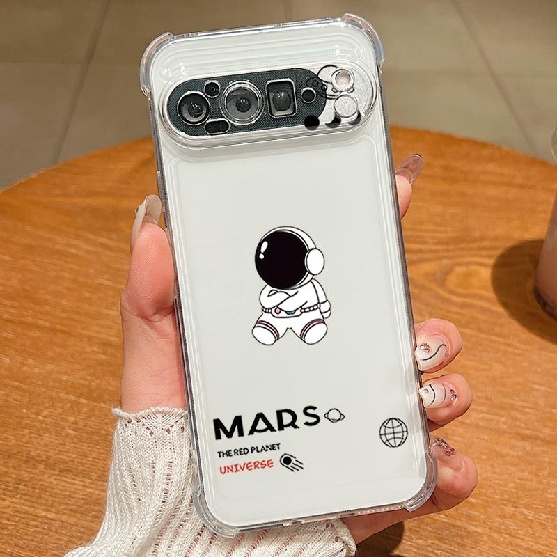 Cute Astronaut Pattern TPU Phone Case For Google Pixel 9 Pro Pixel 9 Pro XL Soft Silicone Transparent Cover For Google Pixel 9A Google Pixel 9