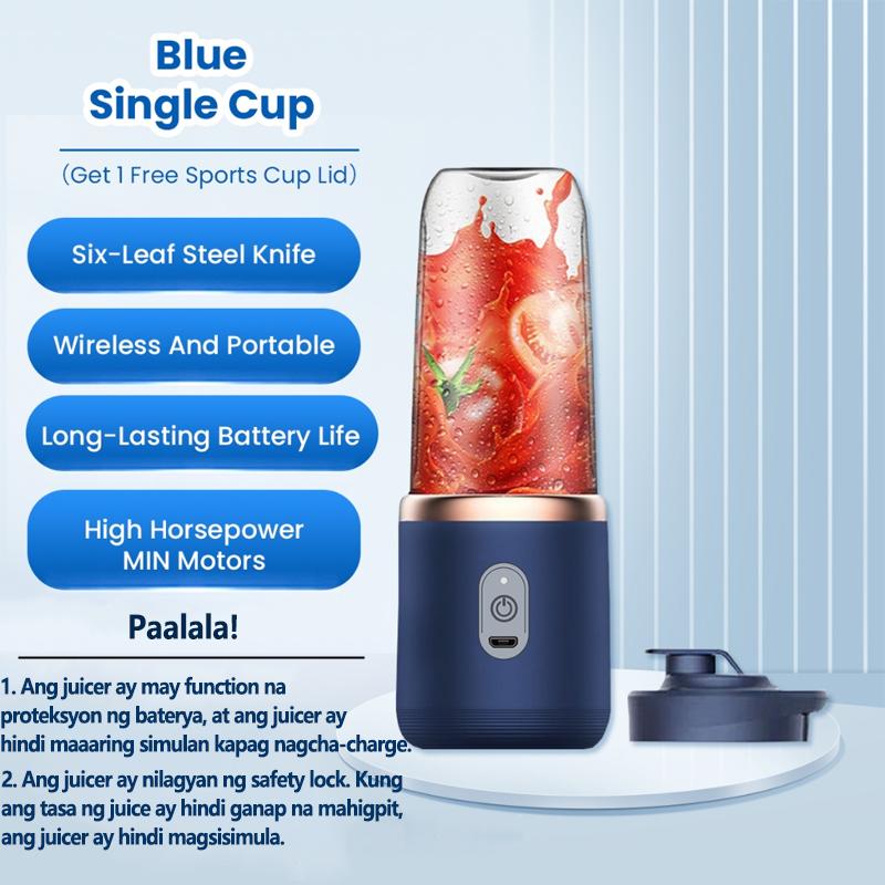 Portable Juicer Blender For Baby Food Mini Shaker Bottle Personal Blender For Fruits And Vegetables Blue/1 Cup/400ML