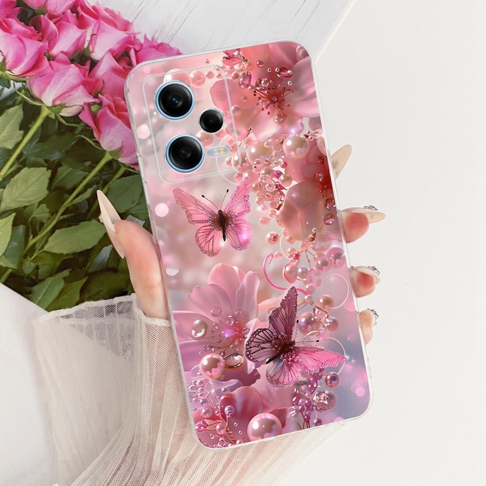 For Xiaomi Redmi Note 12 Pro 5G 2026 Cute Flower Butterfly Cat Painted Case For Redmi Note12 Pro Soft Silicone TPU Phone Cases