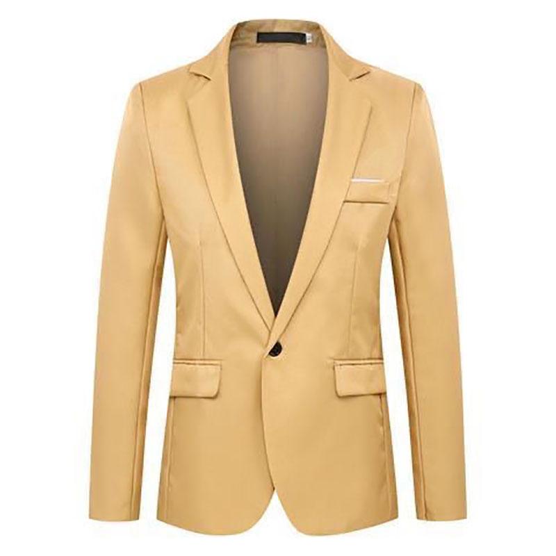 Autumn Fashion Slim Fit Men's Suit Long Sleeve Solid Color Lapel Outwear Anti-wrinkle Casual Business Suit Versatile Male Suit