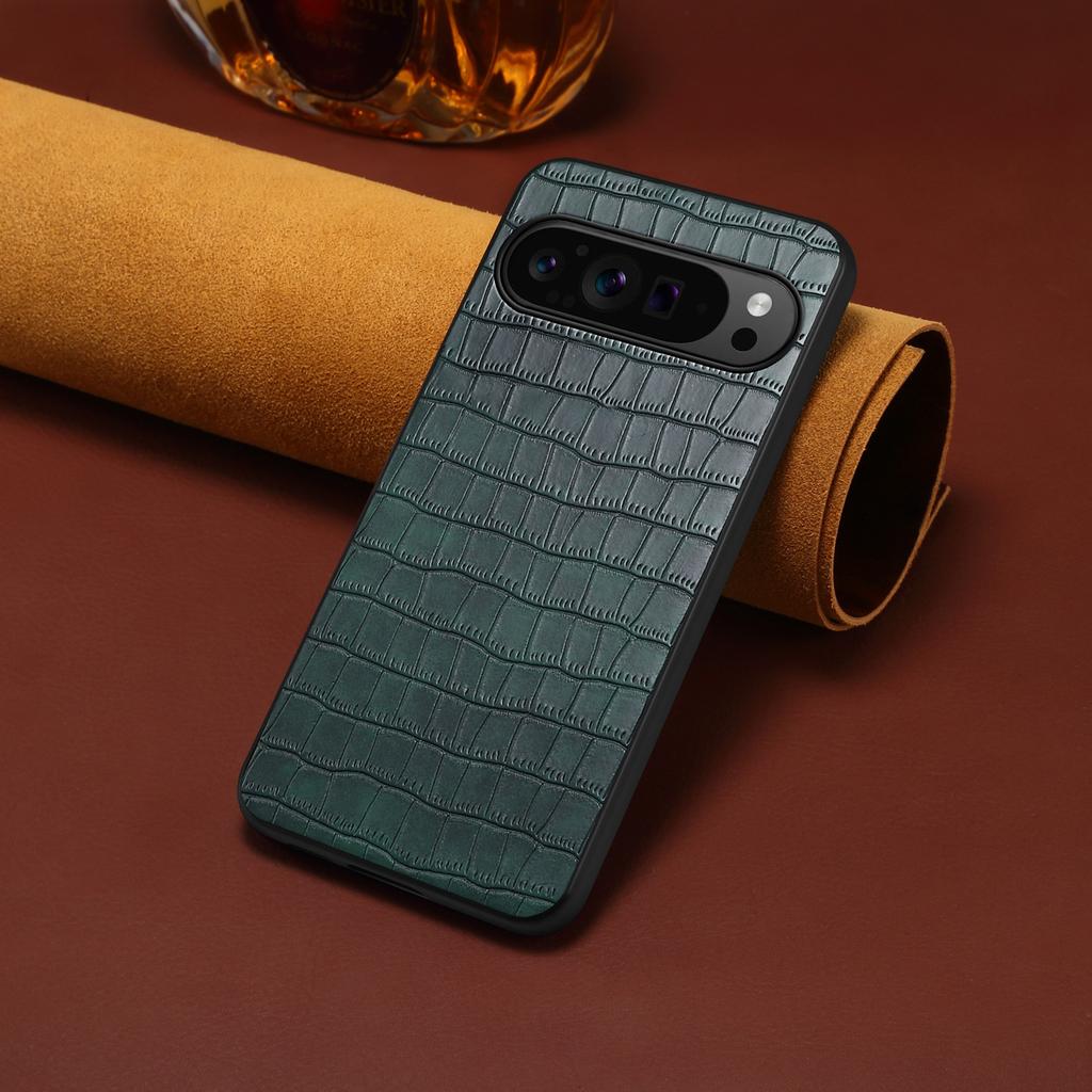 For Google Pixel 10/Pixel 10 Pro Case Crocodile Texture Design Leather Slim Back Cover