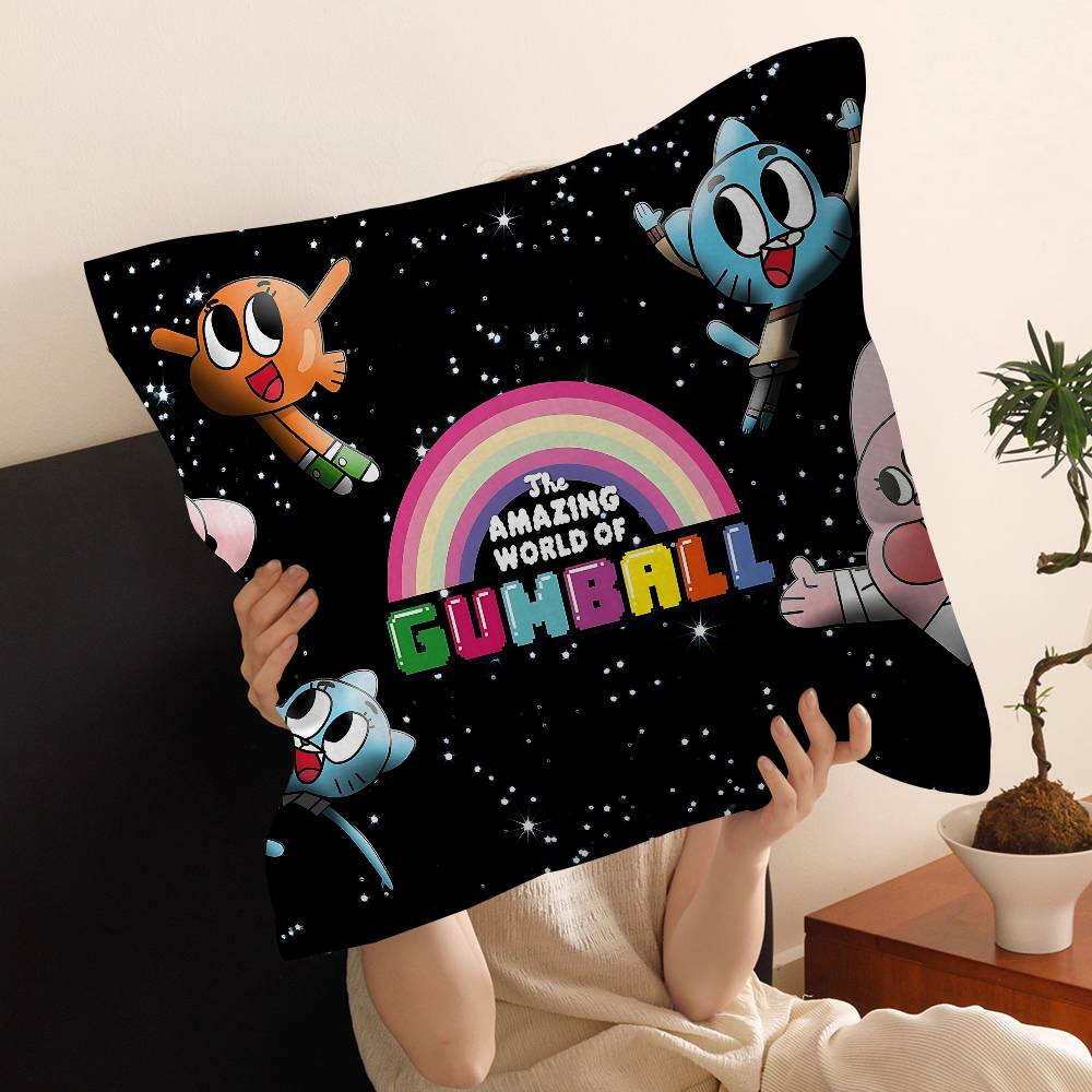The A-Amazing W-World Of G-Gumball Pillowcase Toon Gift Cushion Cover Bedroom Home Sofa Chair Seat Decor Pillow Case