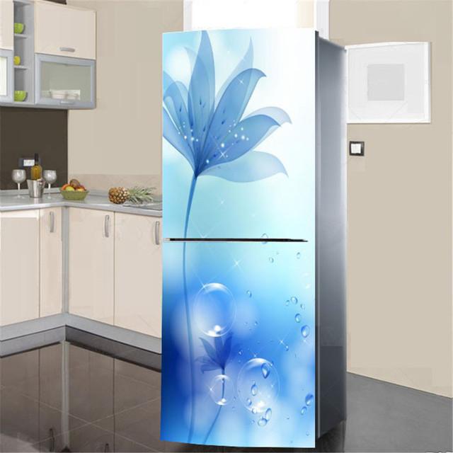 

Наклейка на холодильник с водой и растениями, книжный шкаф, наклейки с пейзажем, Muraux, декоративная виниловая стена, свадебное украшение, эстетический декор комнаты 60x180cm(1pcs)