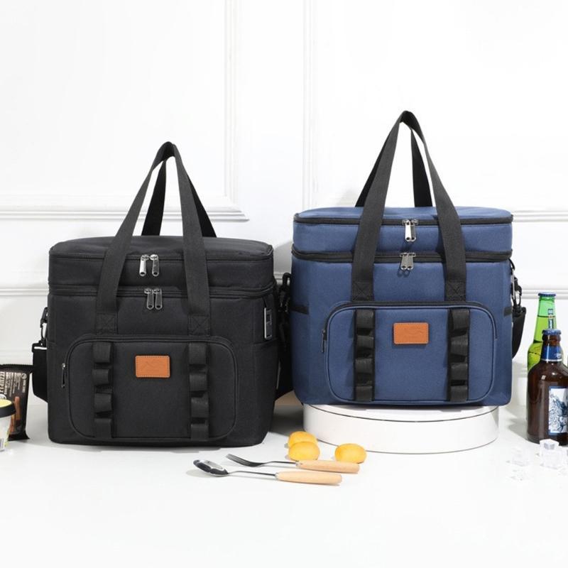 Odolná vodotěsná pikniková termo taška na kempování, plážové výlety, nastavitelný popruh, prostorný chladicí úložný prostor