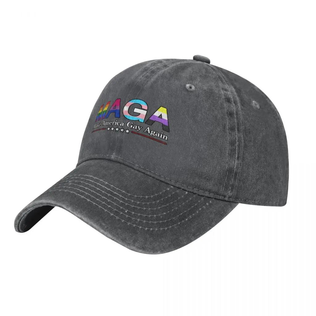 MAGA: Make America Gay Again W/ Black Outline Baseball Cap Vintage Hiking Hat Men Luxury Brand Women's