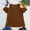 Women's Casual Fashion  Round Neck Off-Shoulder Short Sleeve T-Shirt