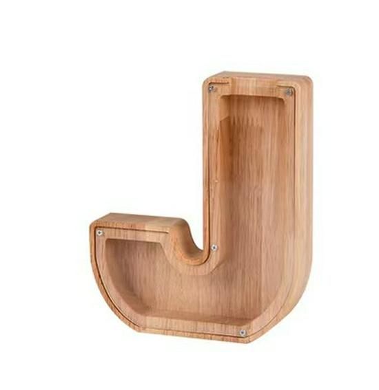 Wooden & Acrylic Money Box: Transparent 26-Letter Savings Bank for Kids