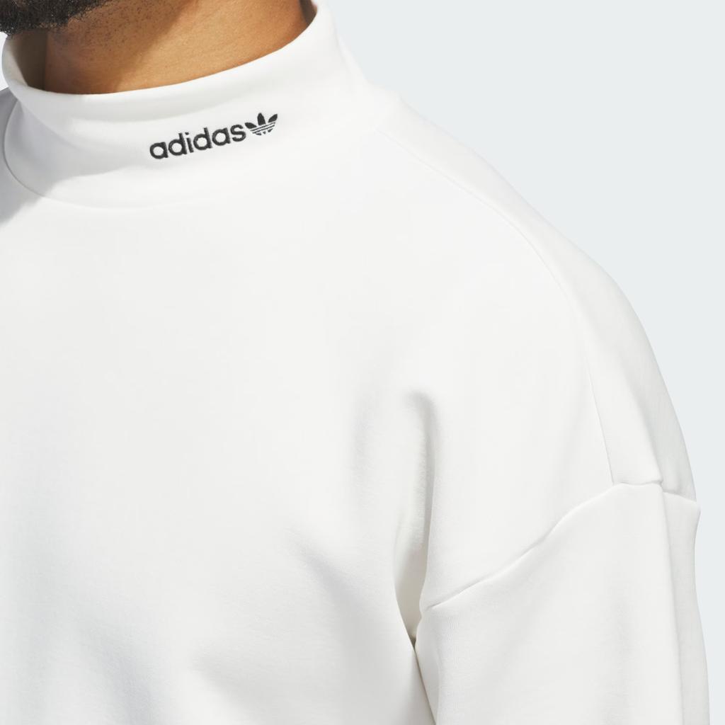 Adidas Originály Mock FW24 Basketbalová móda Pohodlná Logo značky Sportovní ležérní Pulovrová mikina Unisex mikina Bílá IY7377