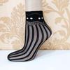 Calzini da donna in rete nera a pois con pizzo - Estivi, Sottili, Corti e Casual