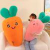 Rabbit Hair Carrot Plush Toys for Girls Sleeping Pillow Round Eyes Radish Rabbit Bedside Cushion Home Decoration