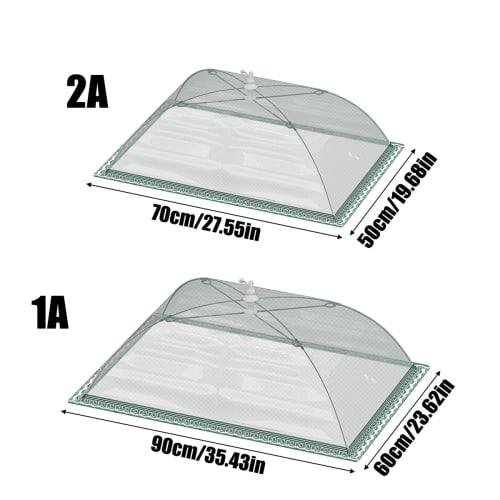 Foldable Dining Table Cover, Insect Repellent, Washable, Large, Square, 90*60/70*50/32*32/43*43cm, Mesh, Breathable, Dustproof, Hanging, Multifunction