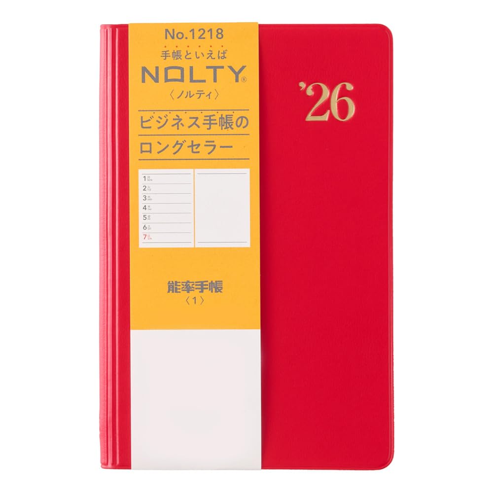 NOLTY Nolty 2026 January Planner, Start, Weekly, Red, 2026-1218