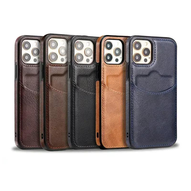 Luxury Leather Case For iPhone 16 Pro Max 17 16E 15 14 13 12 Mini 11 Pro XR X XS Max 7 8 Plus SE 3 Card Slot Mobile Phone Cover