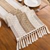 30cm W Boho Farmhouse Woven Table Runner Rustic Washable Table Runner with Tassels Elegant Table Decor for Fall Home Dining Room Wedding Holiday Party