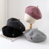 Winter Hats Woman Wool Beret Cartoon Bear Retro Painter Cap Women Octagonal Beanie