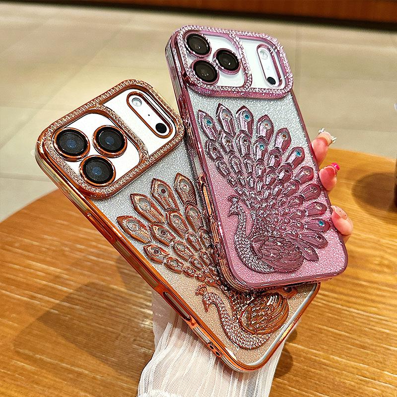 Bunte Diamant-Pfauen-Gradienten-Handyhülle für iPhone 17 Pro Max