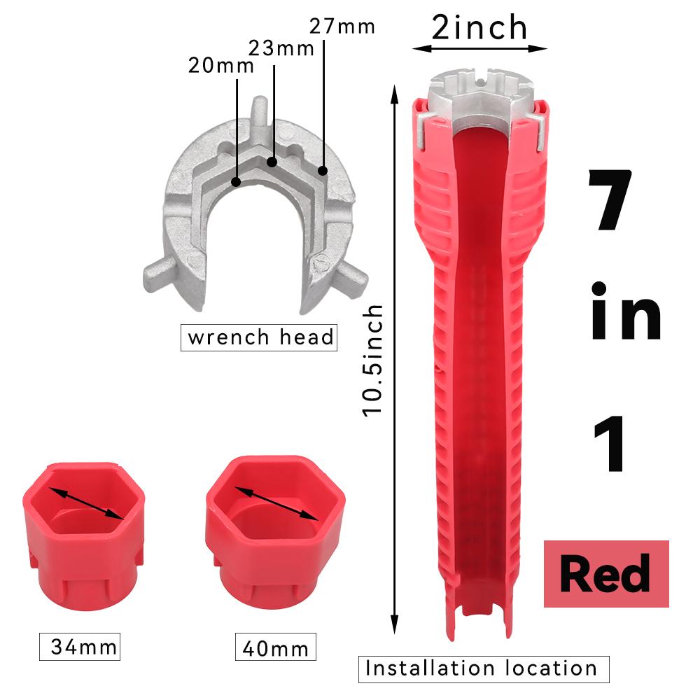 8 in 1 sink faucet wrench repair tool non-slip kitchen bathroom faucet assembly key plumbing installation wrench