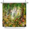Enchanted Forest Shower Curtain Cartoon Magic Tale Mushroom Wonderland Gothic Shower Curtain Waterproof Bath Decor With Hooks