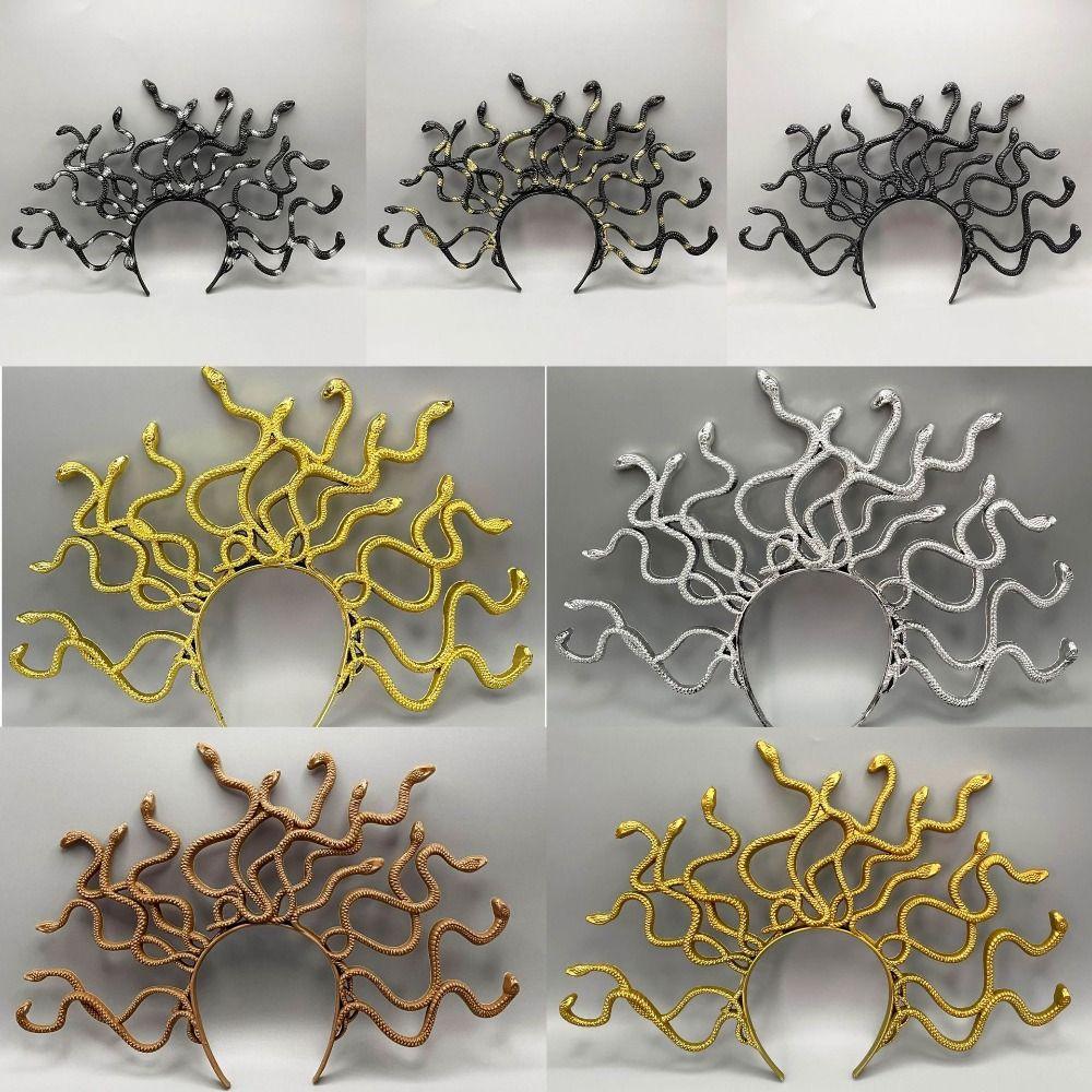 Horror Halloween Headband Realistic Cosplay Costume Prop New Snake Hair Hoop  Party Supplies