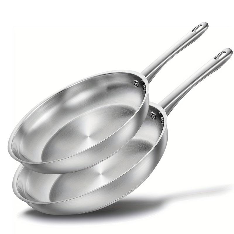 Drei-Schicht-Edelstahl-Pfanne 8 Zoll 10 Zoll Induktionskochpfanne Bratpfanne Schnelle Erwärmung Kochpfanne Bratpfanne Backofenfest