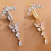 3/5 Reverse Crystals Faux Fake Belly Button Ring Belly Piercing Nombril Clip On Umbilical Navel Cartilage Clip Body Jewelry Gift