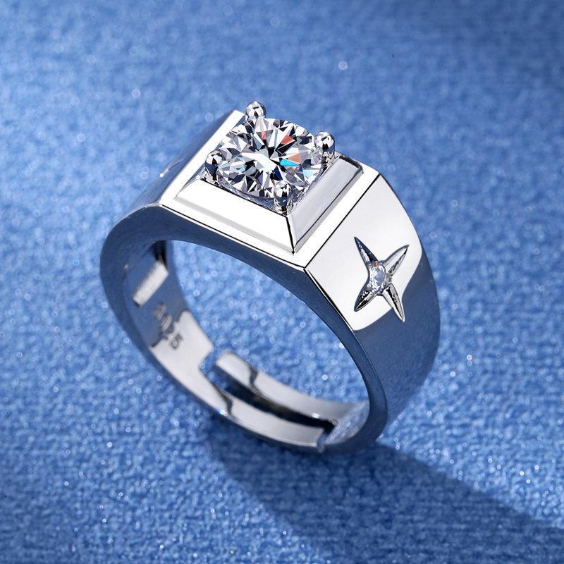 925 Sterling Silver Fashion Men s Ring Temperament Trendy Live Ring Ring Ring Jewelry adjustable opening