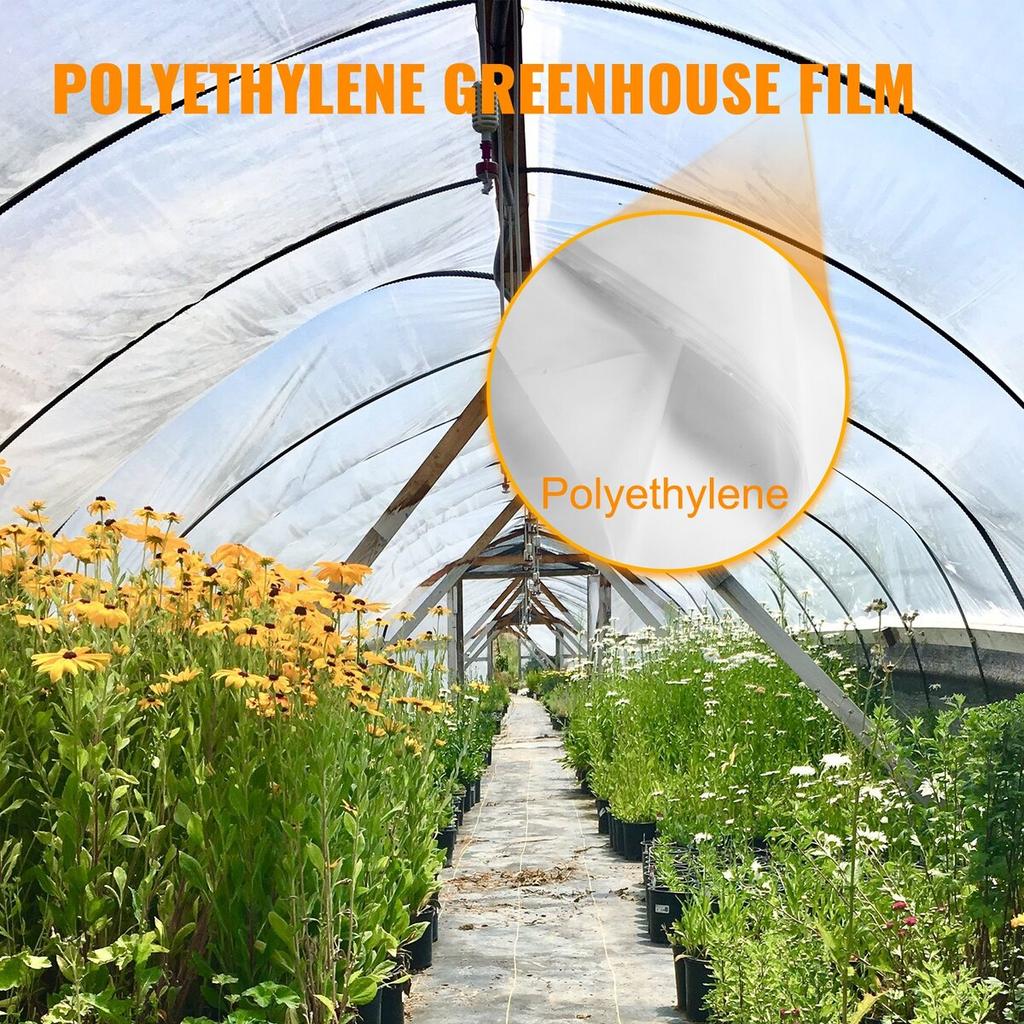 Greenhouse Film 10x25 ft,Greenhouse Polyethylene Film 6 Mil Thickness, Greenhouse Plastic Greenhouse Clear Plastic Film UV Resistant, Polyethylene