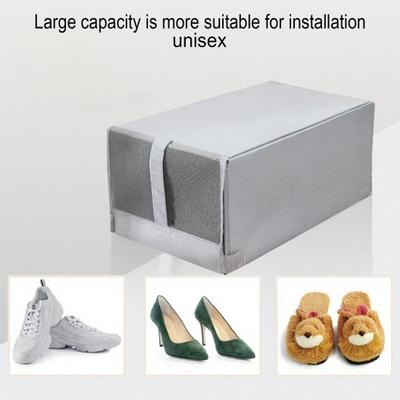 Yousheng 1/2 Stück Schuhbox mit Griff Klappdeckel-Design Leicht zugängliche Aufbewahrungsbox Netzfenster Reißverschluss Schuhe Stapelbarer Schuh-Organizer